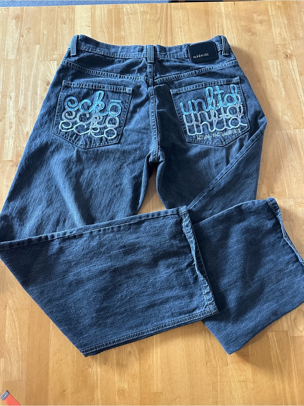 Vintage baggy Ecko Unltd. Grey Wash Jeans.